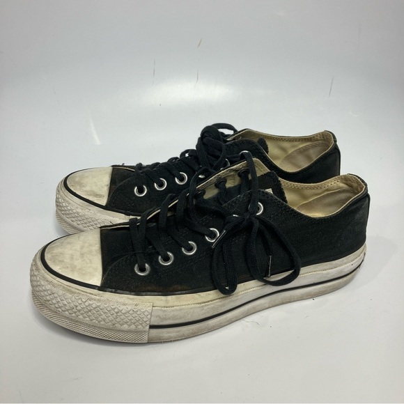 Converse black canvas platform sneakers size 7 - Picture 5 of 10